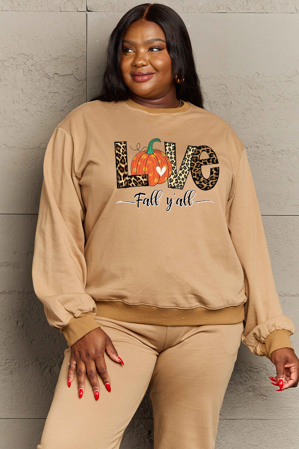 Full Size LOVE FALL Y'ALL Graphic Sweatshirt