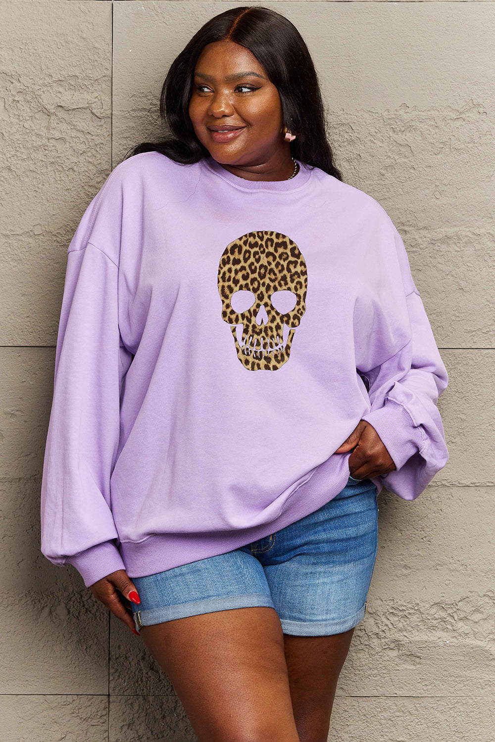 Full Size Drop Shoulder Graphic Sweatshirt