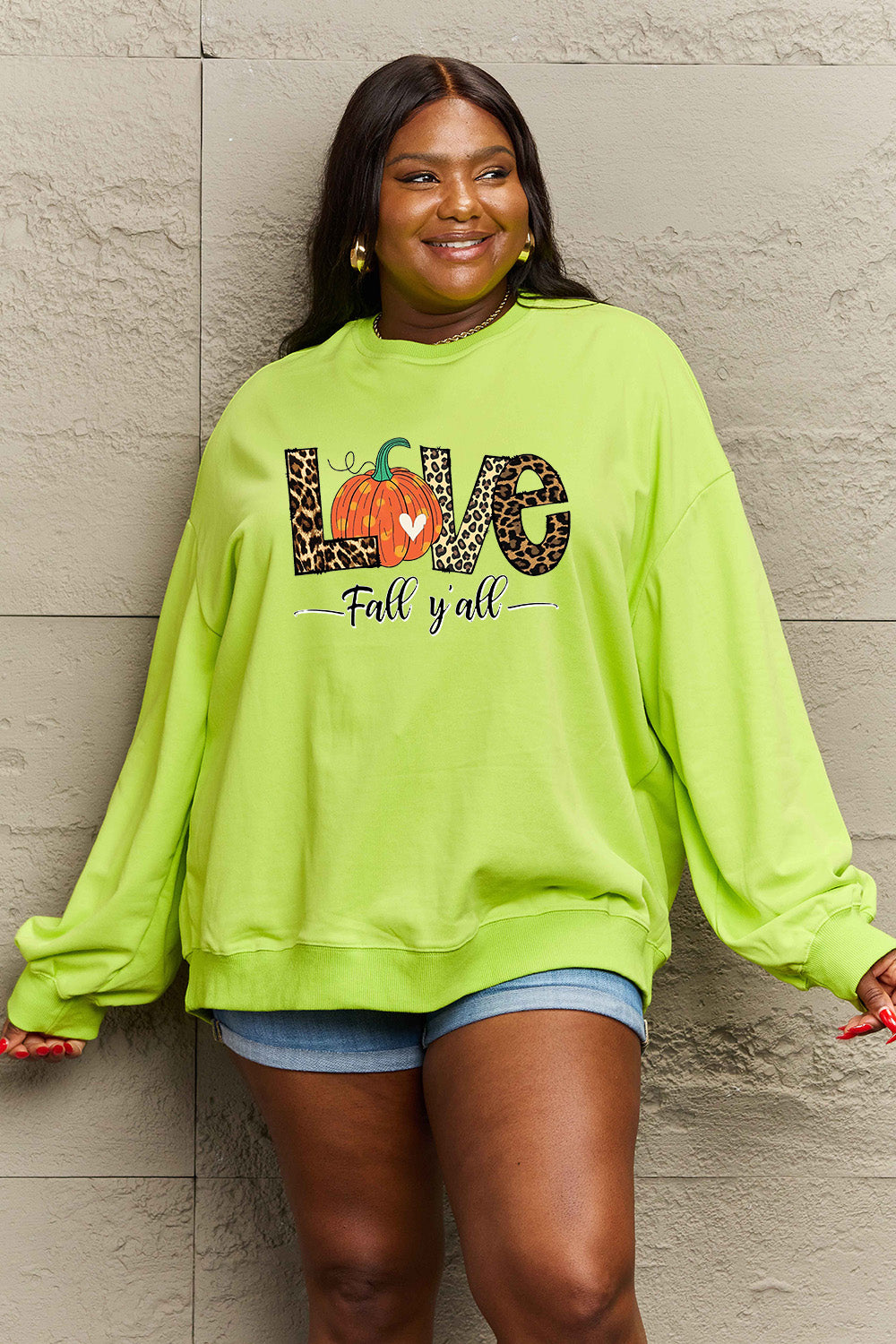 Full Size LOVE FALL Y'ALL Graphic Sweatshirt