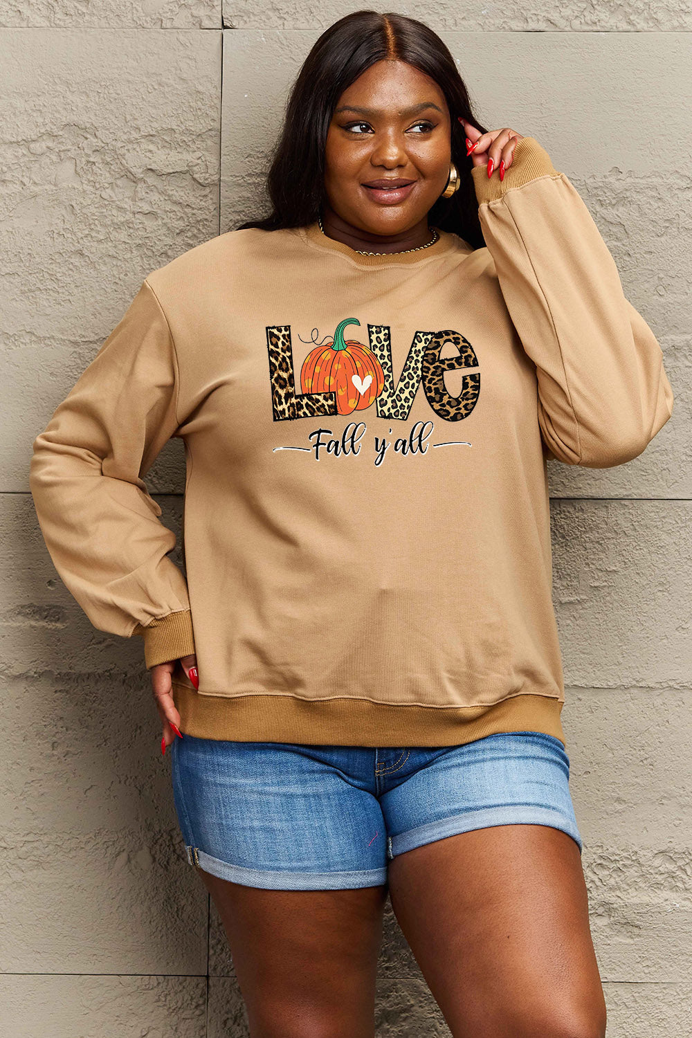 Full Size LOVE FALL Y'ALL Graphic Sweatshirt