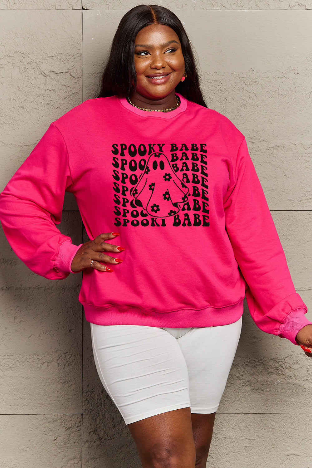 Full Size SPOOKY BABE Graphic Sweatshirt