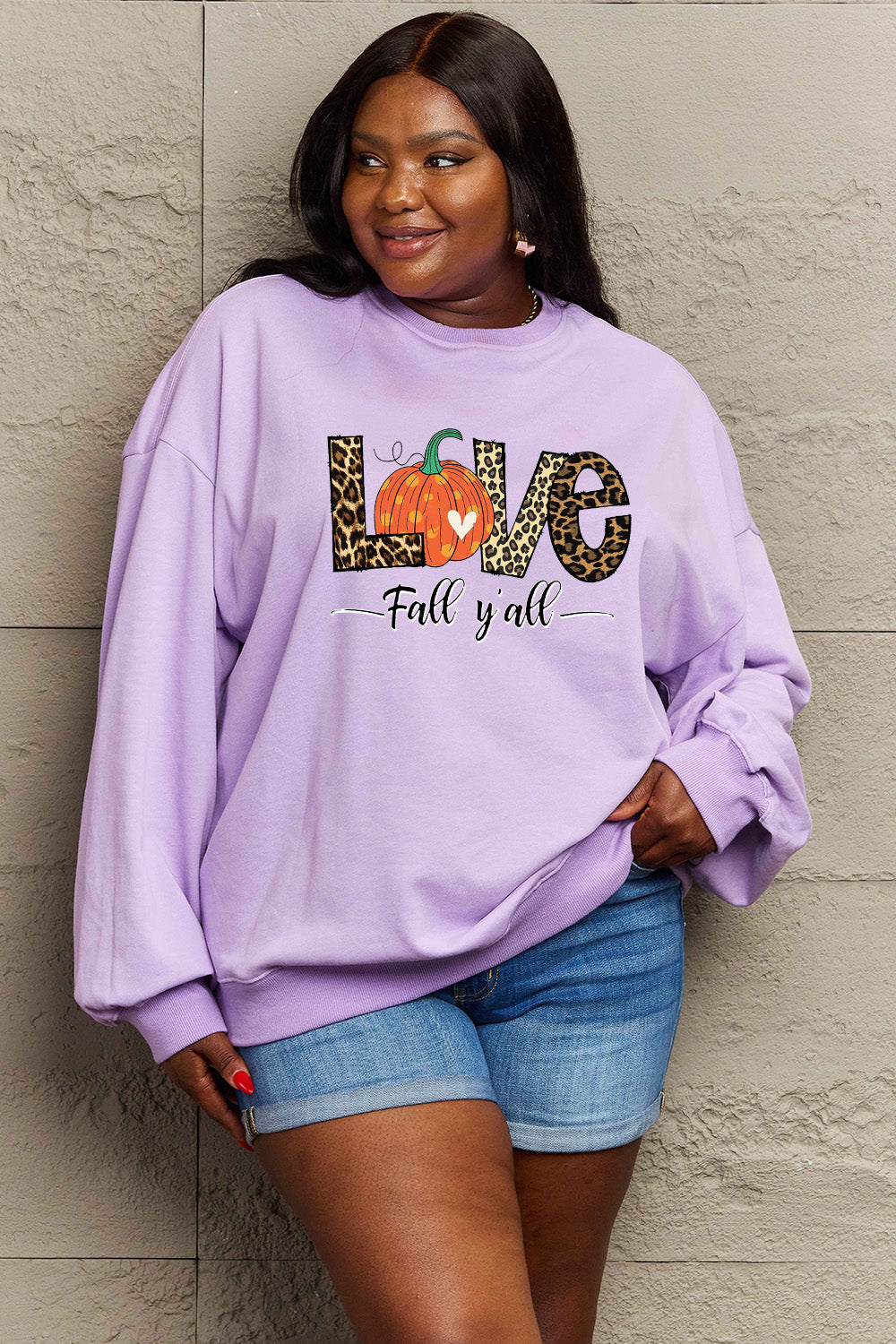 Full Size LOVE FALL Y'ALL Graphic Sweatshirt