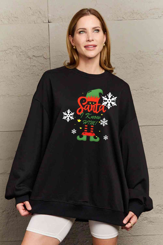 Full Size Graphic Round Neck Sweatshirt