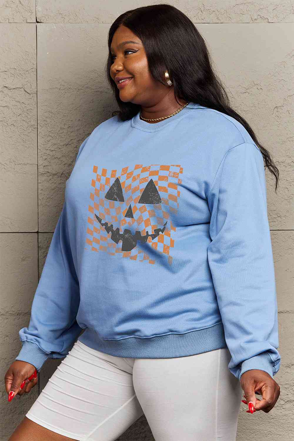 Full Size Graphic Dropped Shoulder Sweatshirt