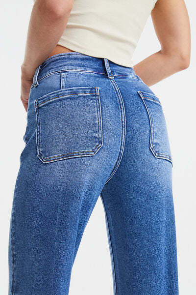 Full Size Raw Hem High Waist Wide Leg Jeans