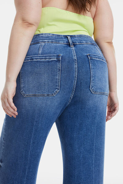 Full Size Raw Hem High Waist Wide Leg Jeans