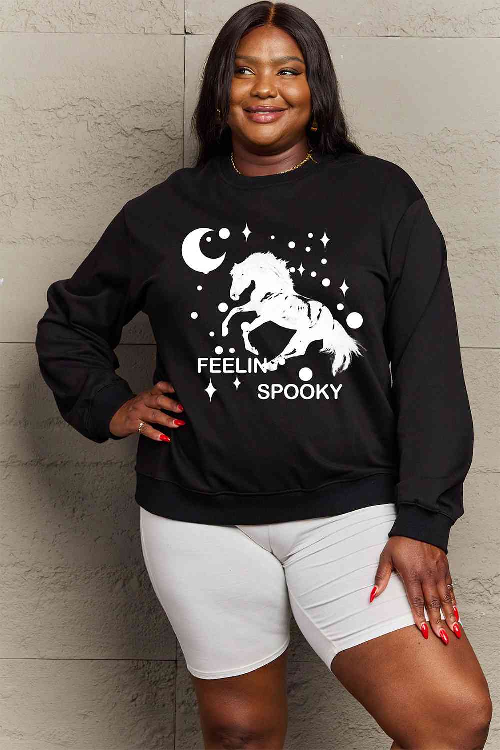 Full Size Graphic Drop Shoulder Sweatshirt