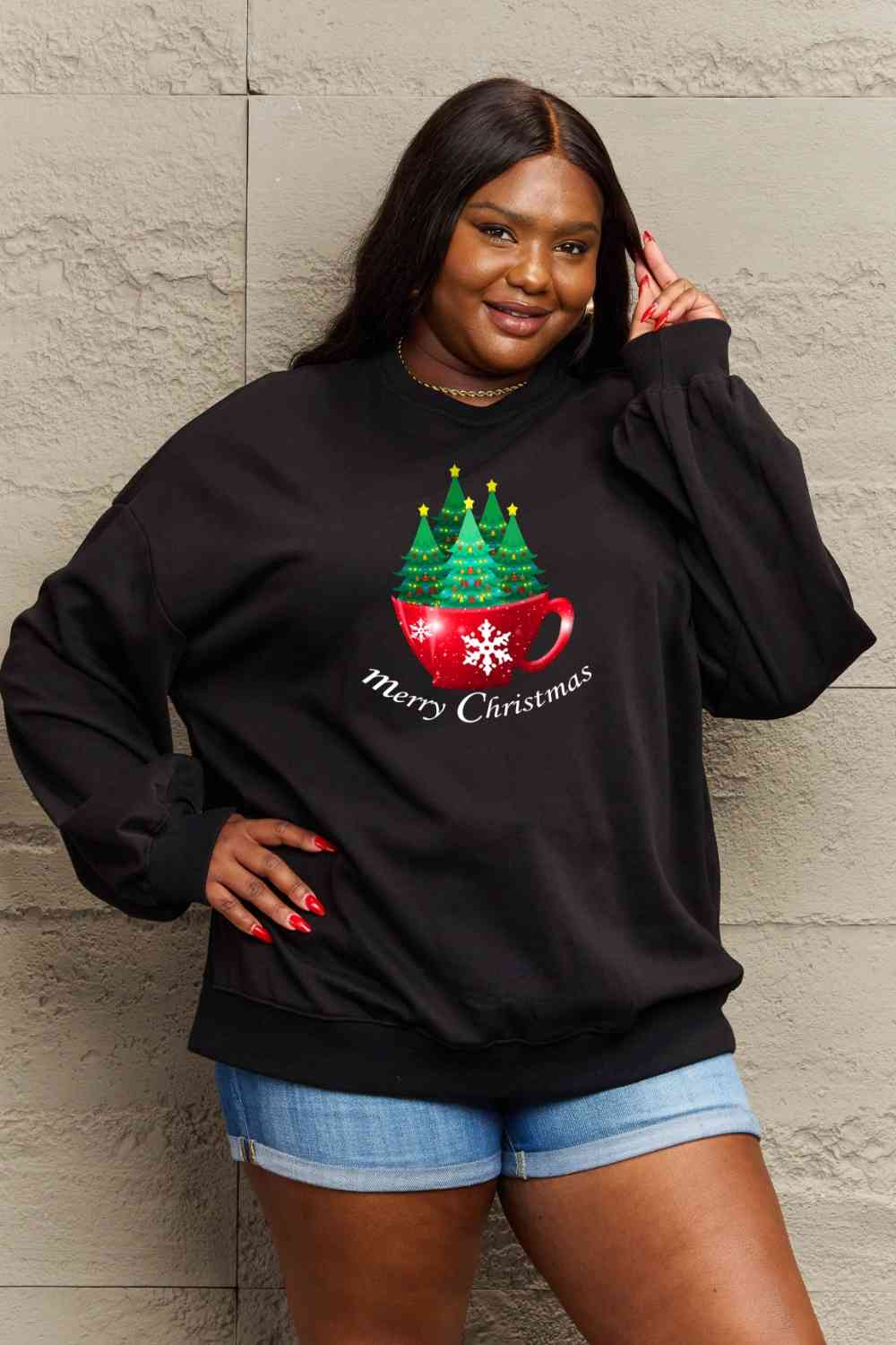 Full Size MERRY CHRISTMAS Graphic Sweatshirt