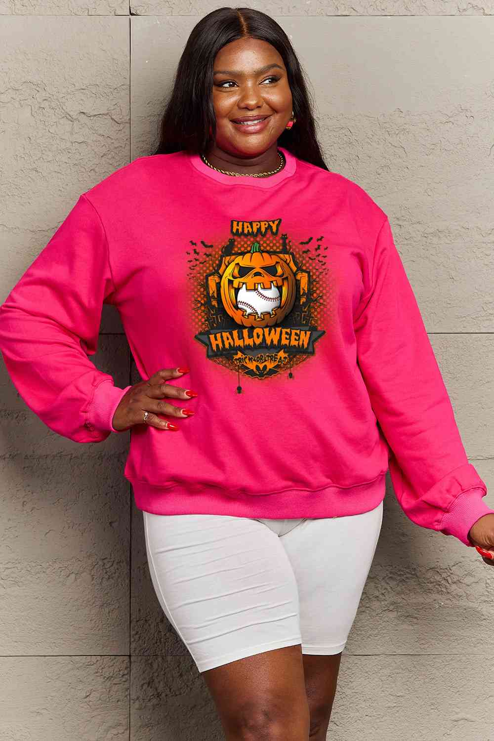 Full Size HAPPY HALLOWEEN Graphic Sweatshirt