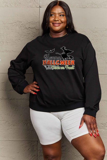 Full Size HAPPY HALLOWEEN TRICK OR TREAT Graphic Sweatshirt