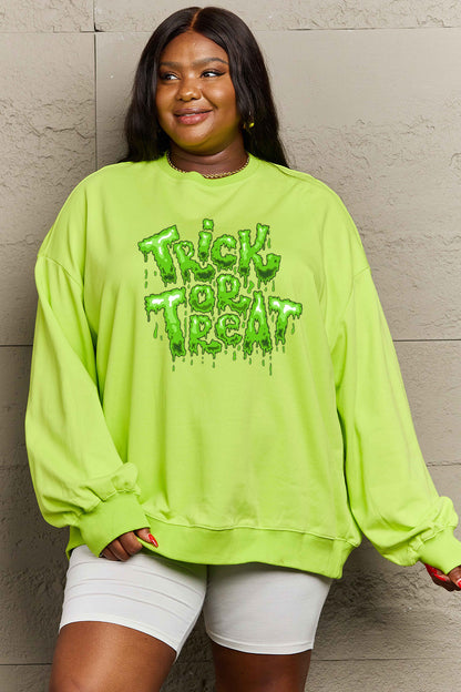 Full Size TRICK OR TREAT Graphic Sweatshirt