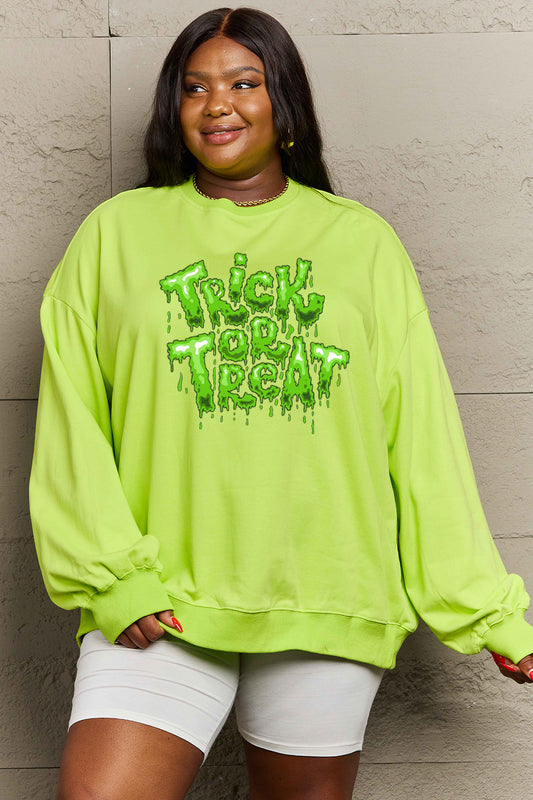 Full Size TRICK OR TREAT Graphic Sweatshirt