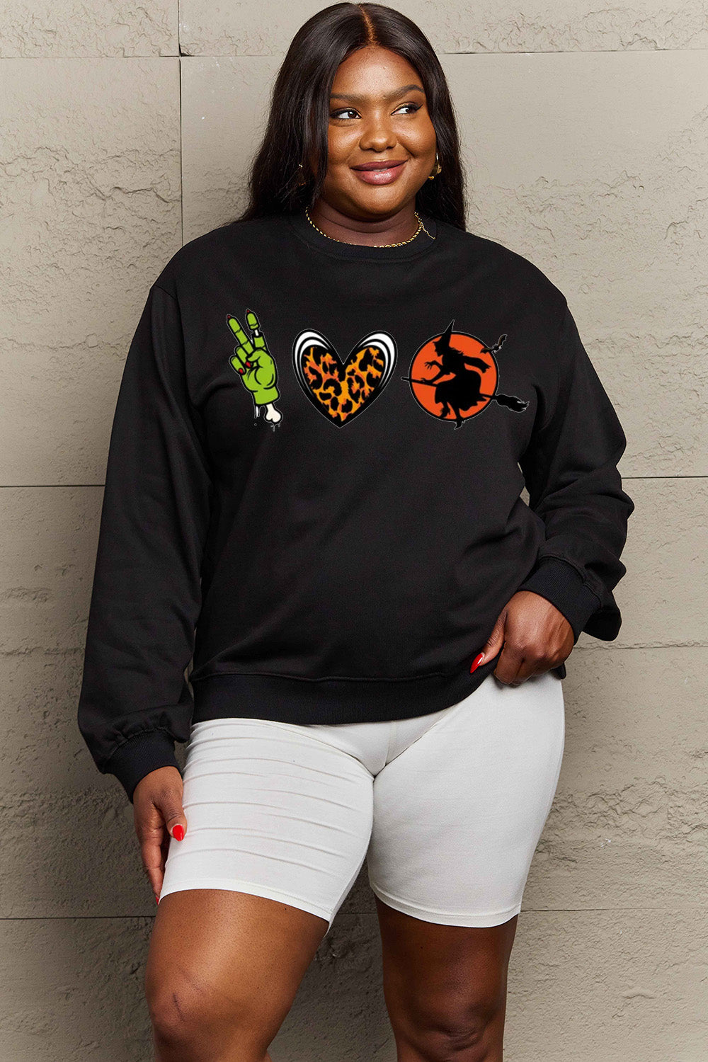 Full Size Drop Shoulder Graphic Sweatshirt