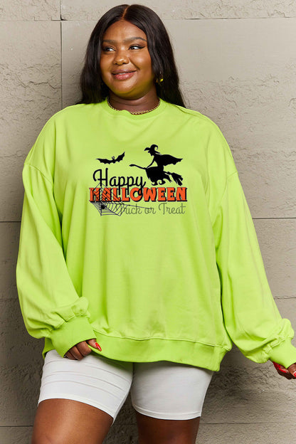 Full Size HAPPY HALLOWEEN TRICK OR TREAT Graphic Sweatshirt