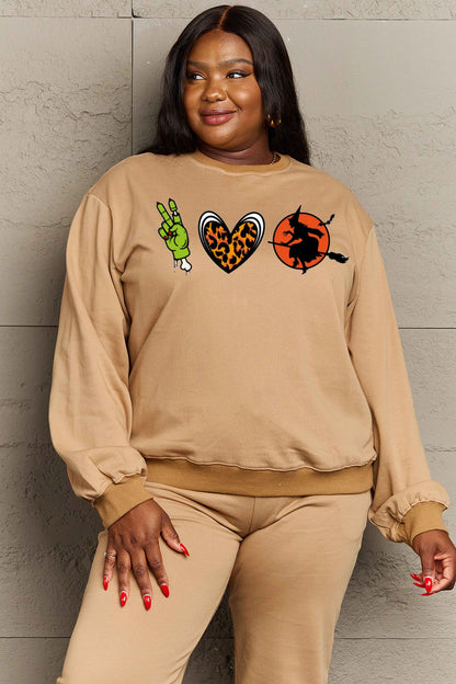 Full Size Drop Shoulder Graphic Sweatshirt