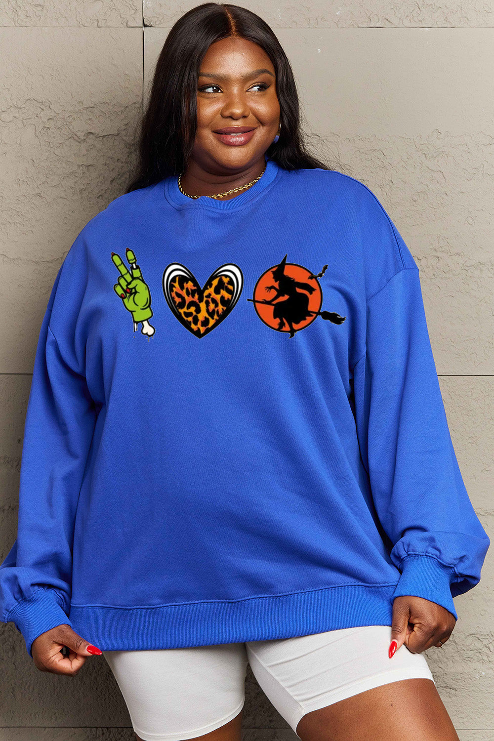 Full Size Drop Shoulder Graphic Sweatshirt