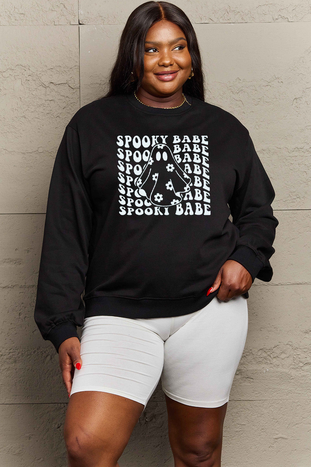 Full Size SPOOKY BABE Graphic Sweatshirt