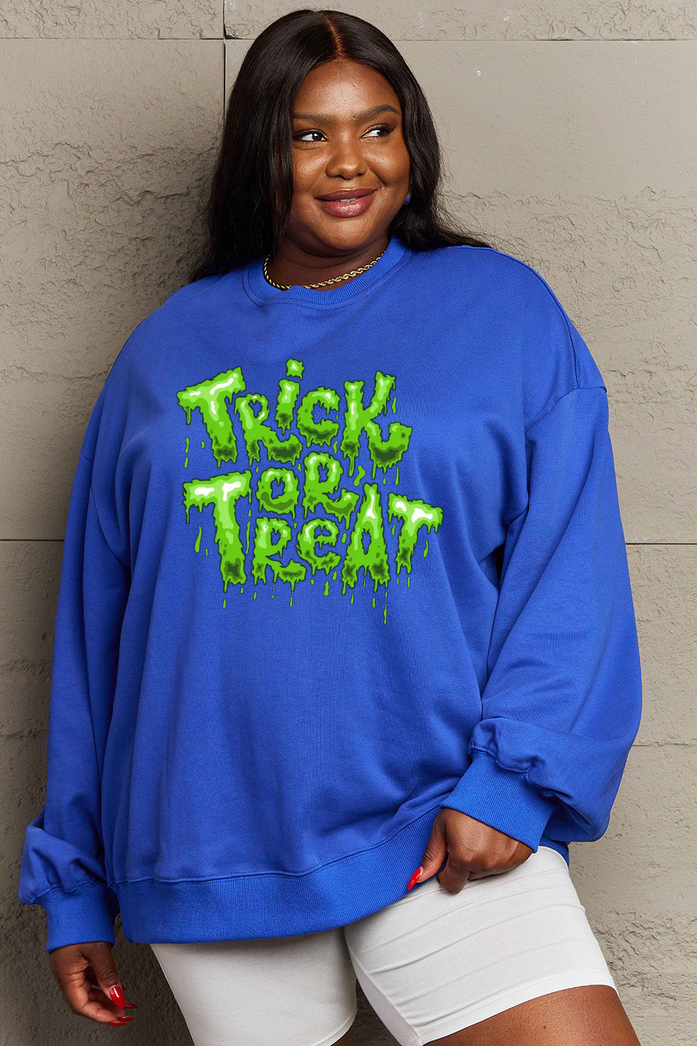 Full Size TRICK OR TREAT Graphic Sweatshirt