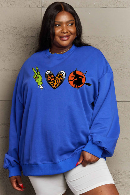 Full Size Drop Shoulder Graphic Sweatshirt