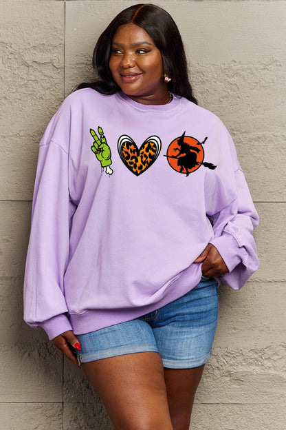 Full Size Drop Shoulder Graphic Sweatshirt