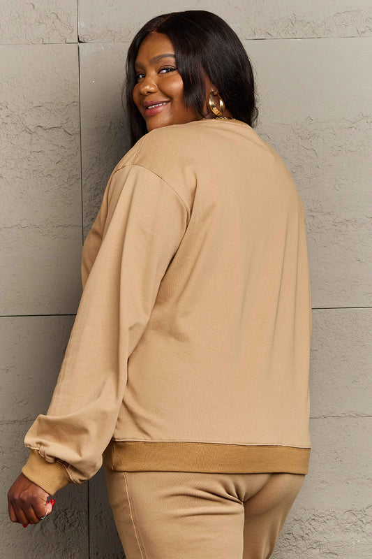 Full Size Drop Shoulder Graphic Sweatshirt