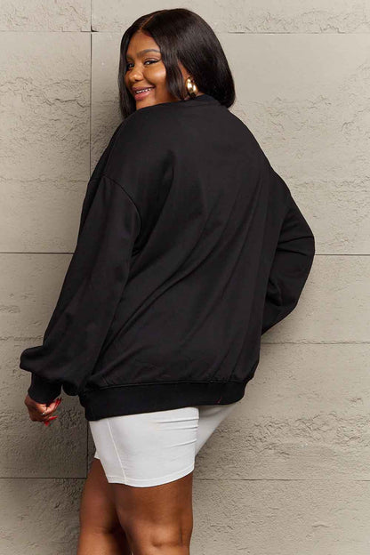 Full Size Dropped Shoulder SKULL Graphic Sweatshirt