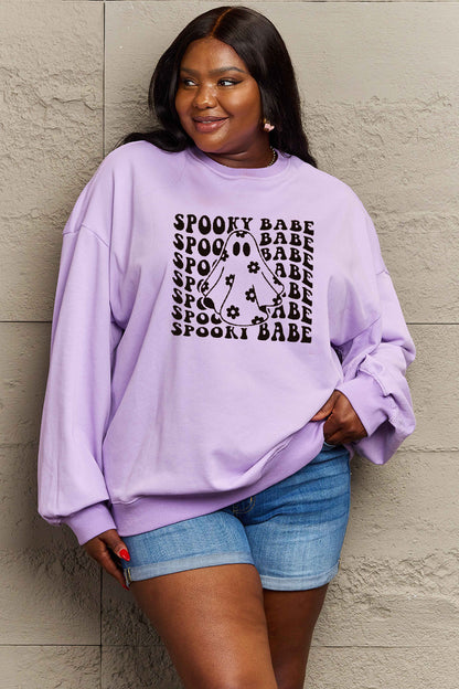 Full Size SPOOKY BABE Graphic Sweatshirt