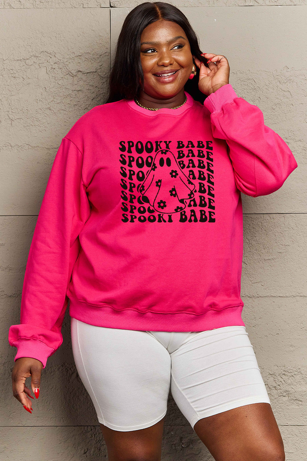 Full Size SPOOKY BABE Graphic Sweatshirt
