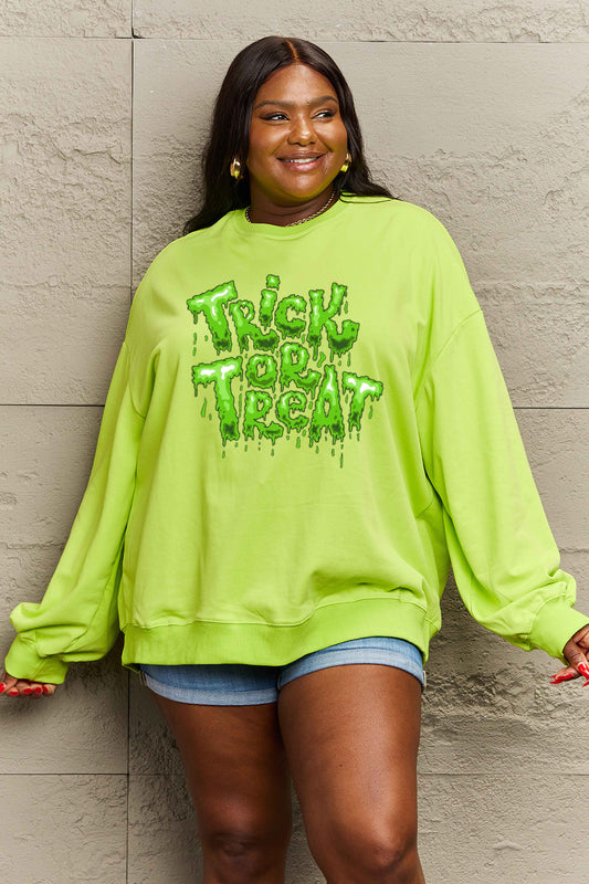 Full Size TRICK OR TREAT Graphic Sweatshirt