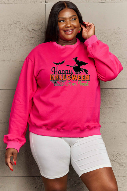 Full Size HAPPY HALLOWEEN TRICK OR TREAT Graphic Sweatshirt