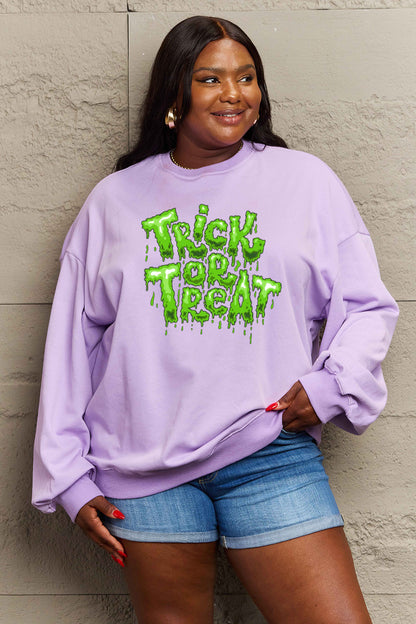 Full Size TRICK OR TREAT Graphic Sweatshirt