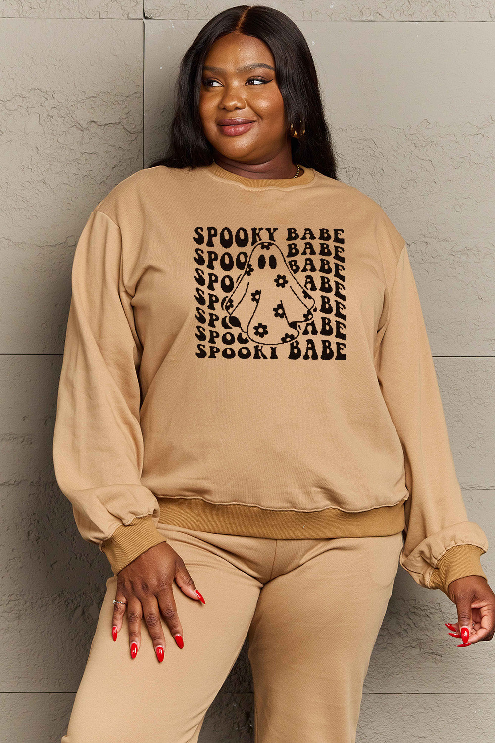 Full Size SPOOKY BABE Graphic Sweatshirt