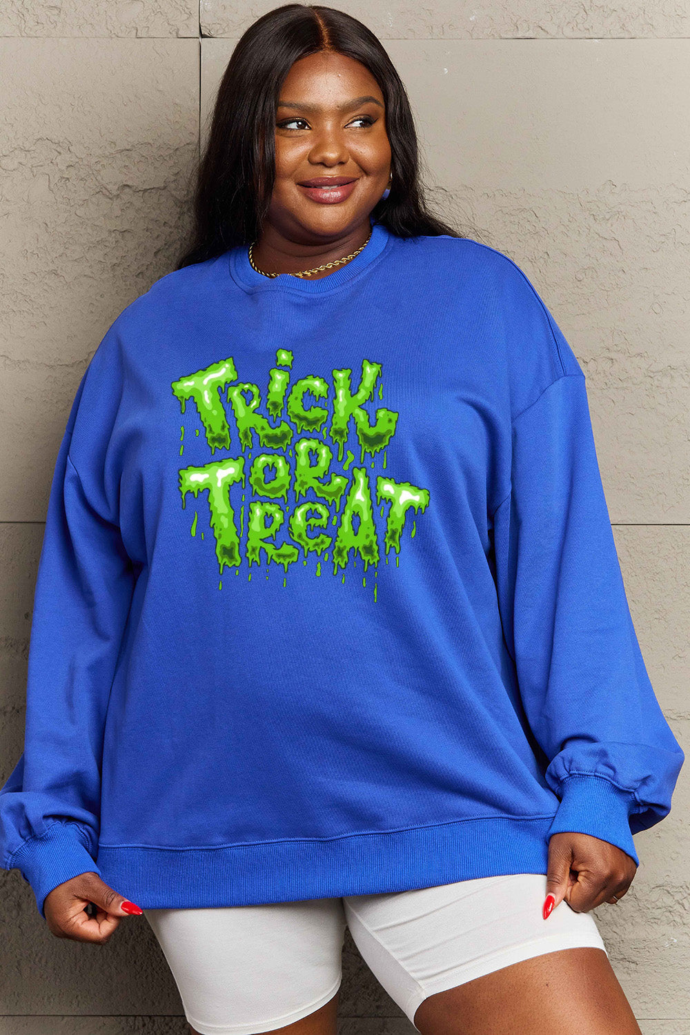 Full Size TRICK OR TREAT Graphic Sweatshirt
