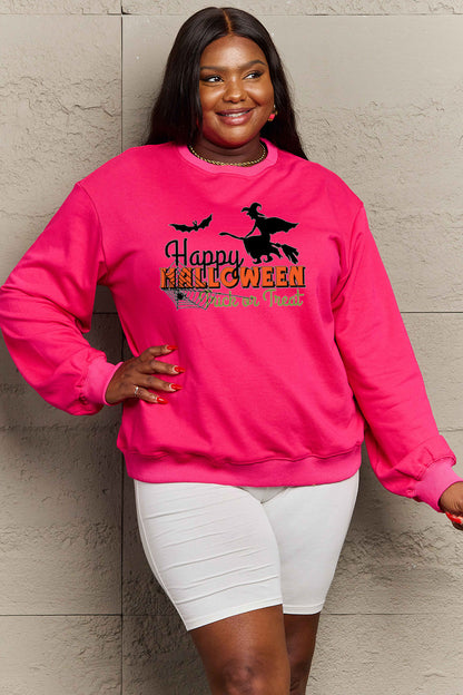 Full Size HAPPY HALLOWEEN TRICK OR TREAT Graphic Sweatshirt