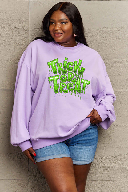 Full Size TRICK OR TREAT Graphic Sweatshirt