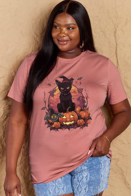 Full Size Halloween Theme Graphic T-Shirt