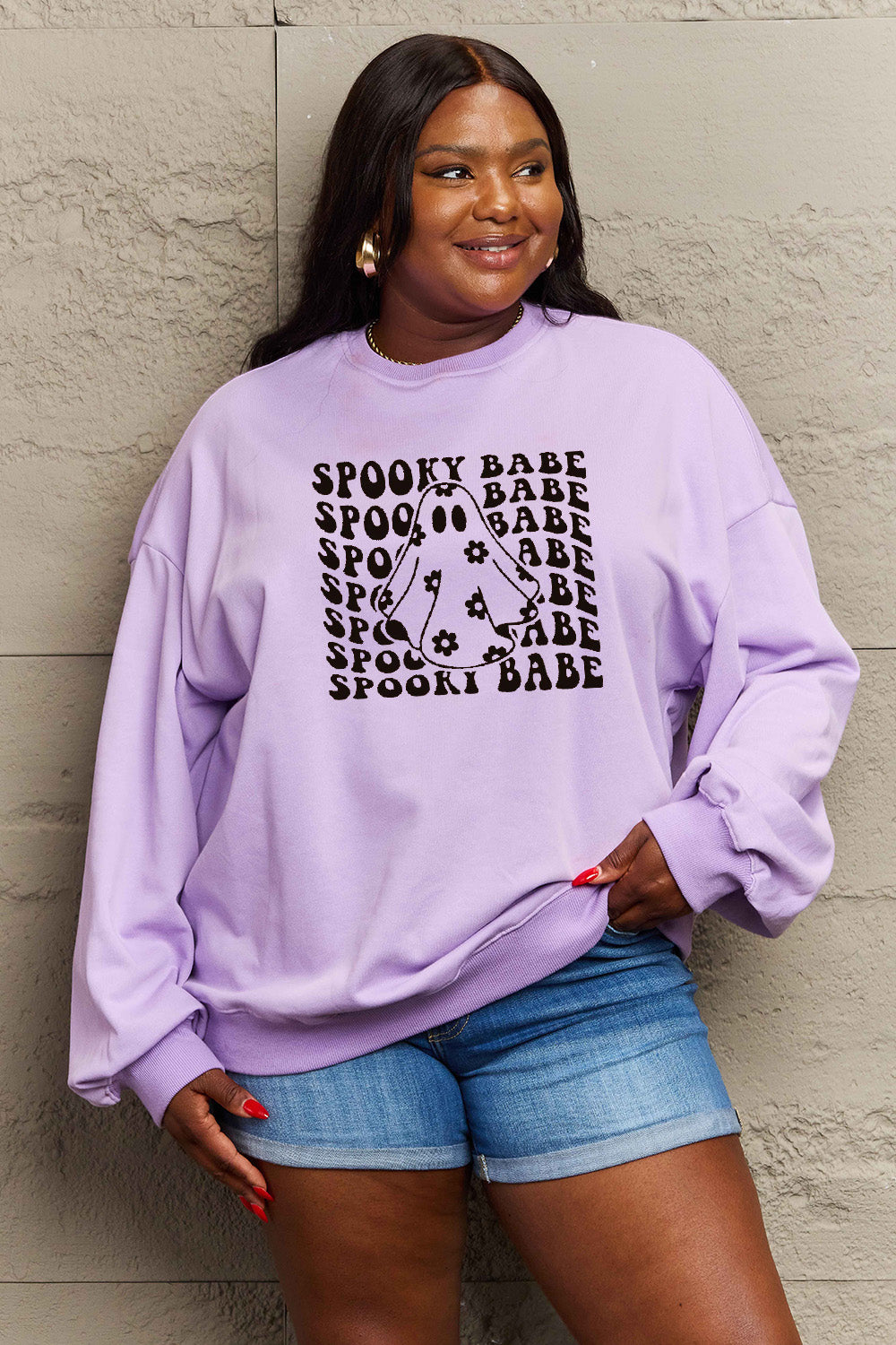 Full Size SPOOKY BABE Graphic Sweatshirt