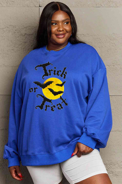 Full Size TRICK OR TREAT Graphic Sweatshirt