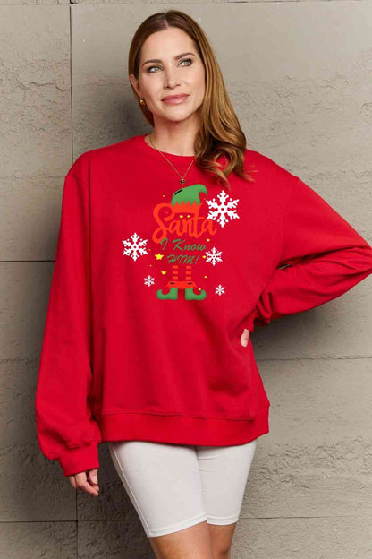 Full Size Graphic Round Neck Sweatshirt