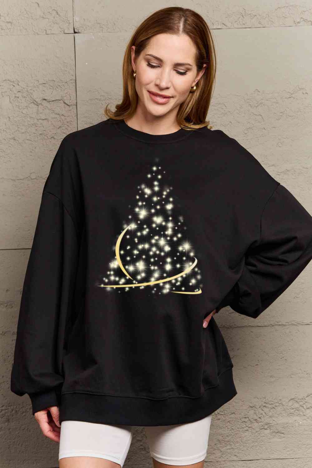Full Size Graphic Round Neck Sweatshirt