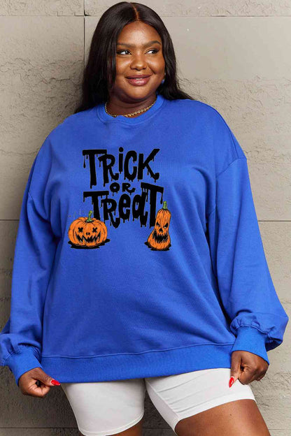 Full Size TRICK OR TREAT Graphic Sweatshirt