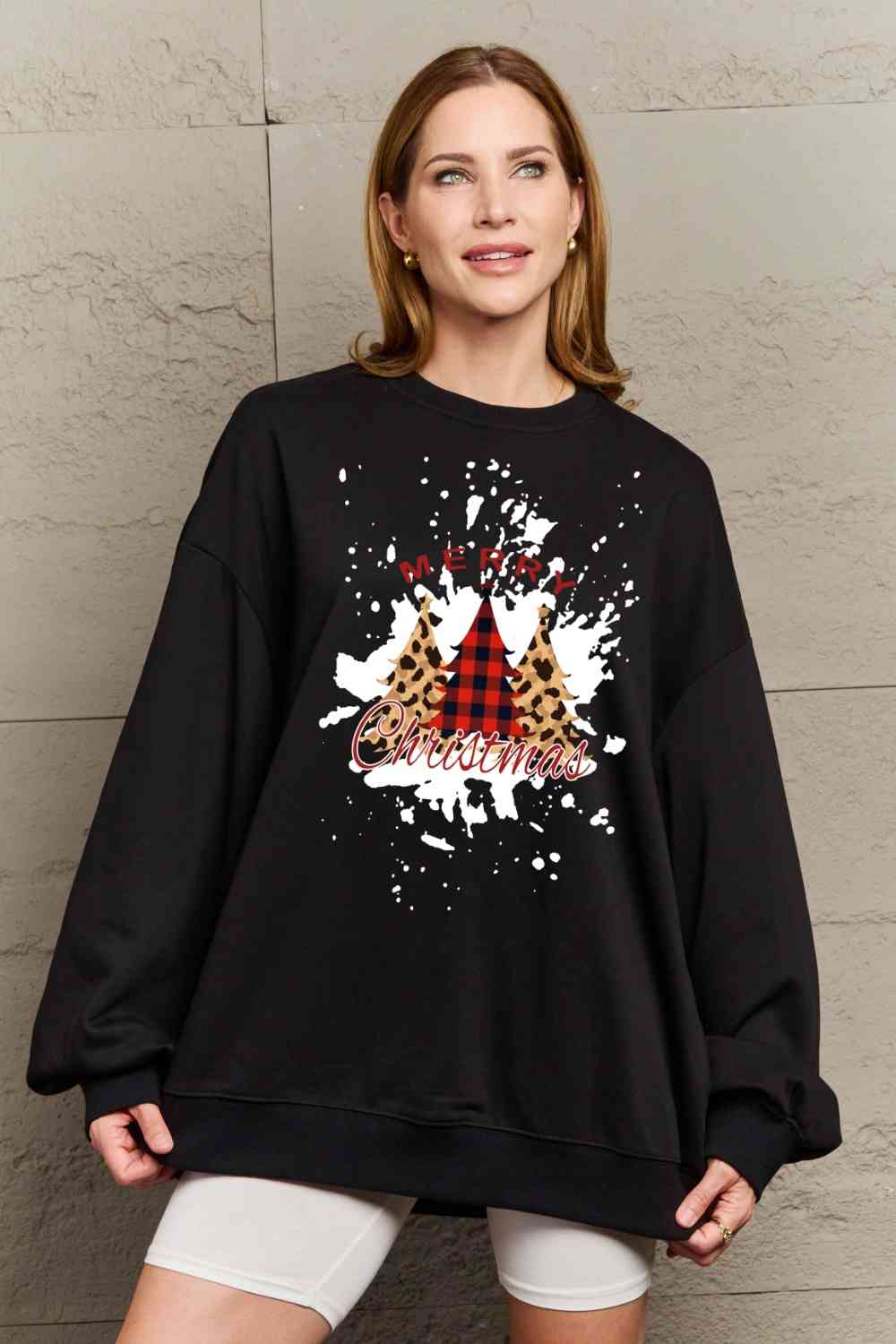Full Size MERRY CHRISTMAS Graphic Sweatshirt