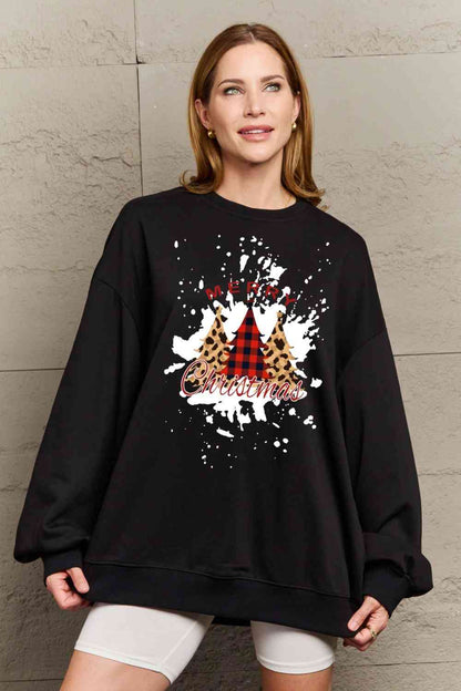 Full Size MERRY CHRISTMAS Graphic Sweatshirt