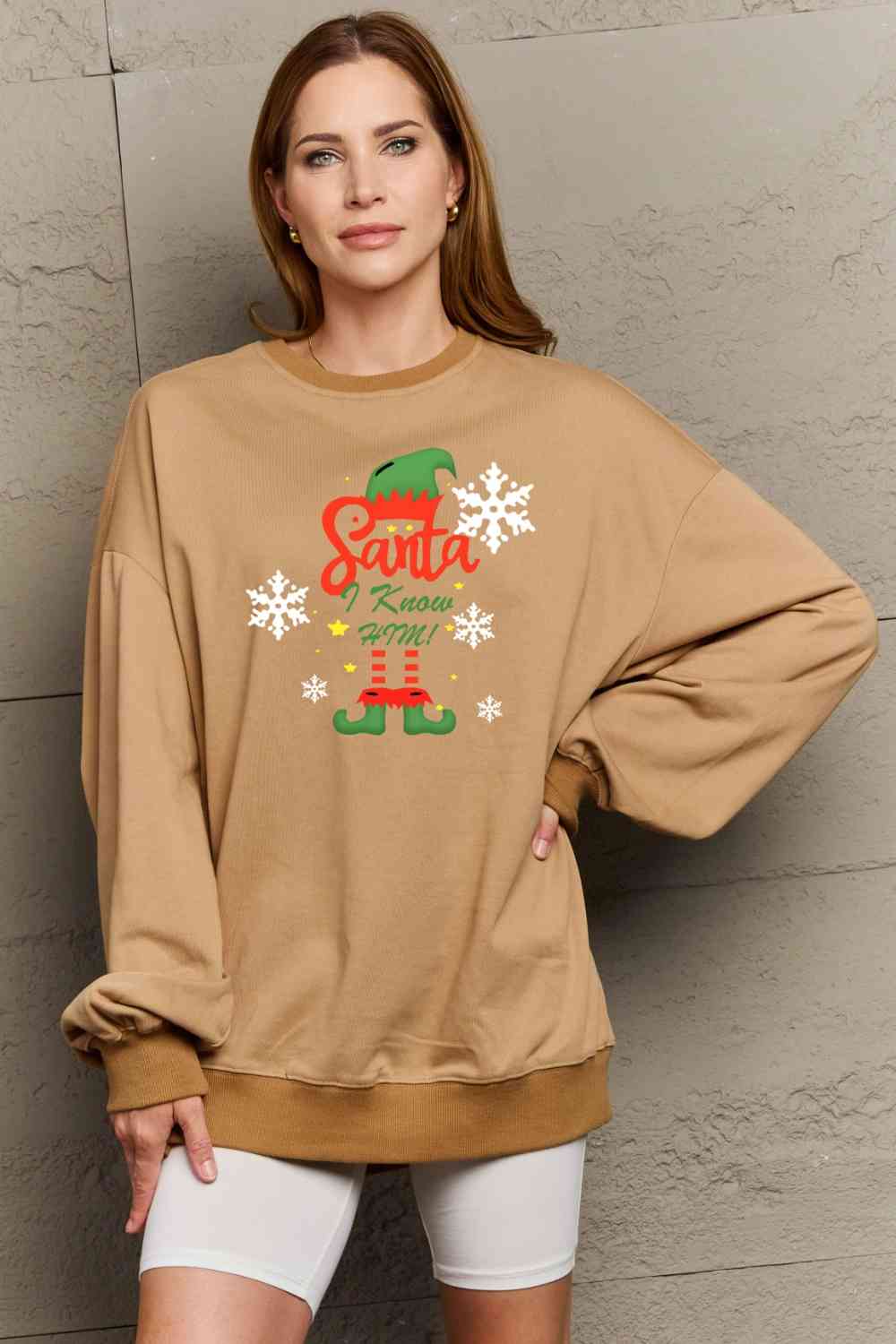 Full Size Graphic Round Neck Sweatshirt