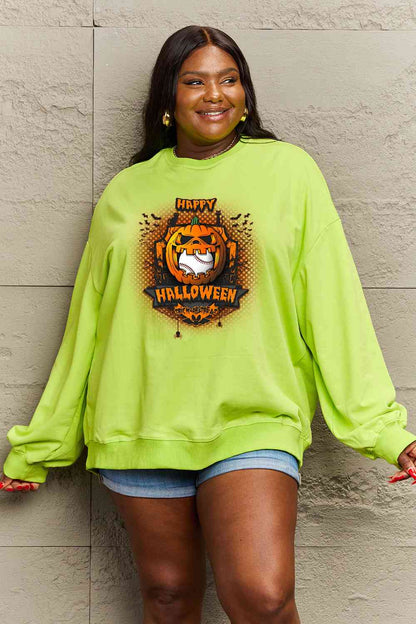 Full Size HAPPY HALLOWEEN Graphic Sweatshirt
