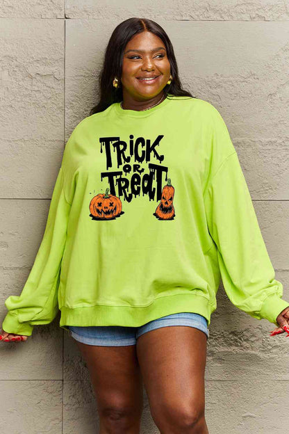 Full Size TRICK OR TREAT Graphic Sweatshirt