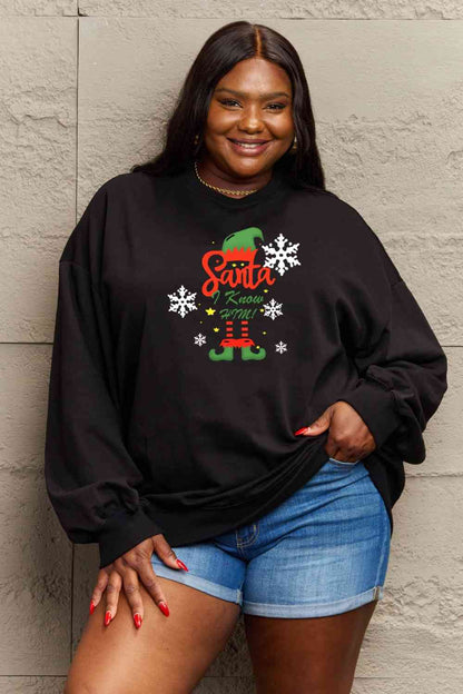 Full Size Graphic Round Neck Sweatshirt