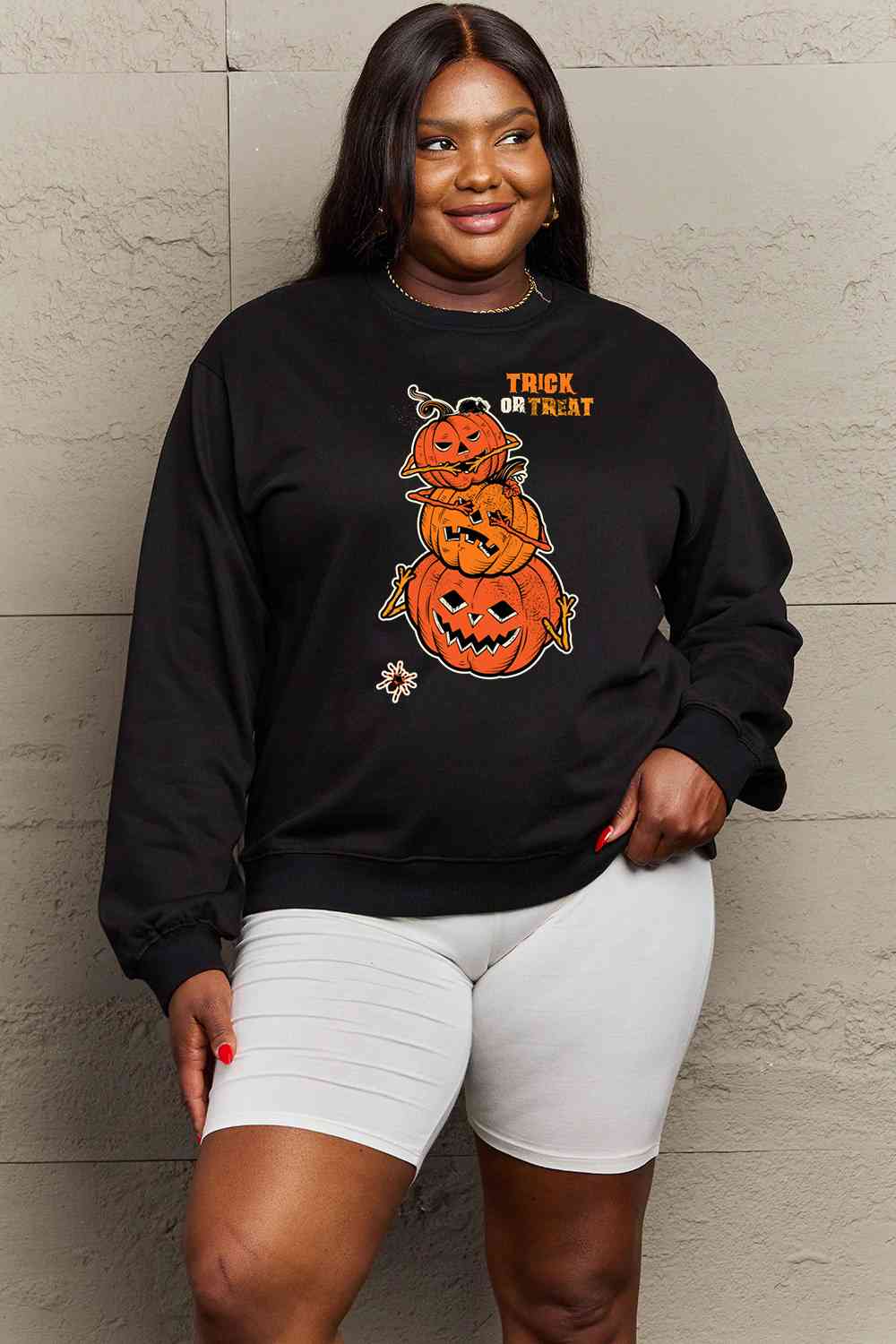 Full Size TRICK OR TREAT Graphic Sweatshirt