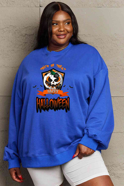 Full Size TRICK OR TREAT HAPPY HALLOWEEN Graphic Sweatshirt