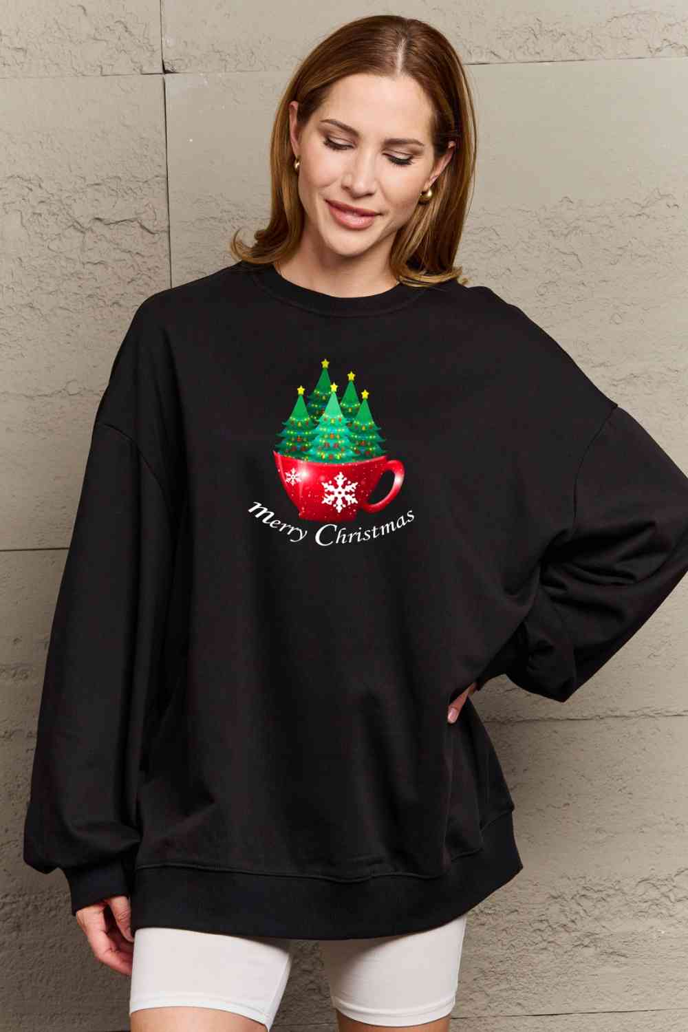 Full Size MERRY CHRISTMAS Graphic Sweatshirt